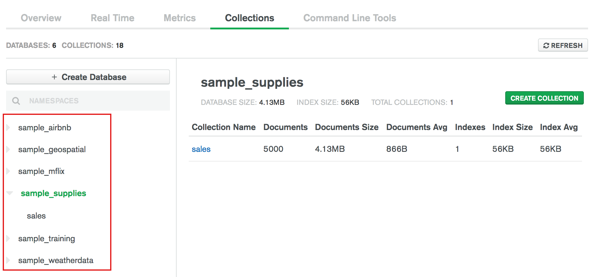 Manage Databases And Collections In Data Explorer Mongodb Atlas